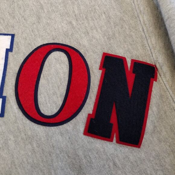 Champion Oversized Cropped VARSITY Old English Letter Reverse Weave Hoodie Large - Picture 6 of 16